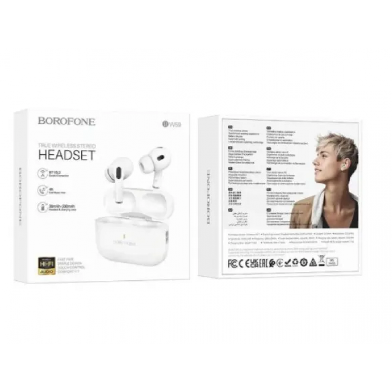 Бездротові Bluetooth наушники Borofone BW59 / Білий