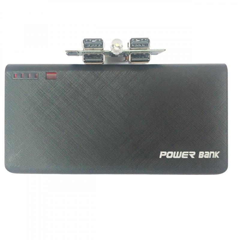 Корпус для  Power Bank на 6 аккумуляторов 18650 (20000mAh) / Чорно-червоний