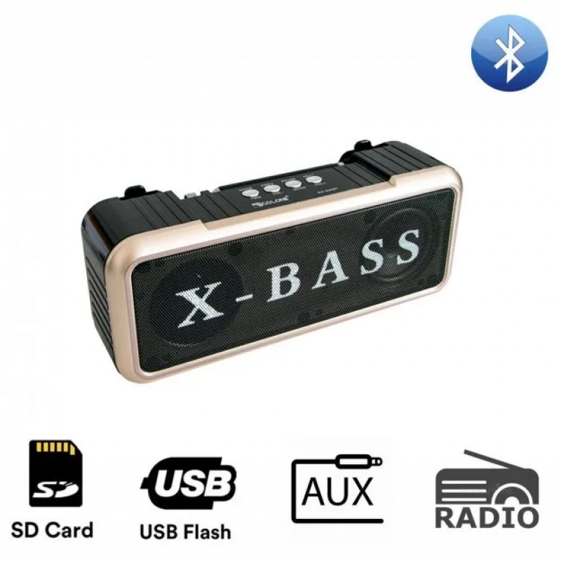 Радіоприймач GOLON RX-200BT / Радіо RX 200BT/ ФМ приймач з флешкою / Чорний