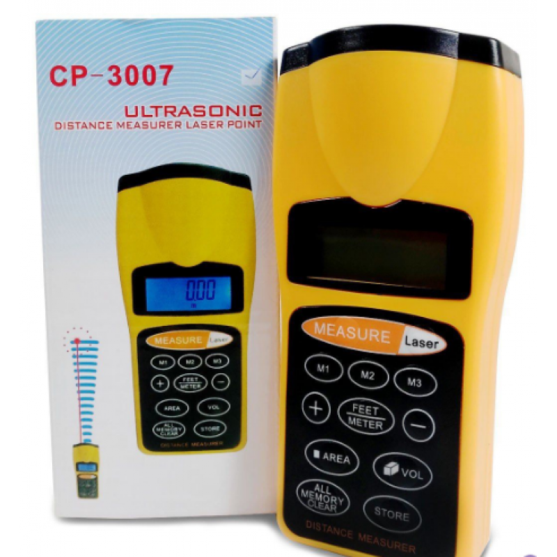ЛАЗЕРНА ЛІНІЙКА CP-3007/ Далекомір Ultrasonic Distance / Ультразвукова рулетка / Жовтий