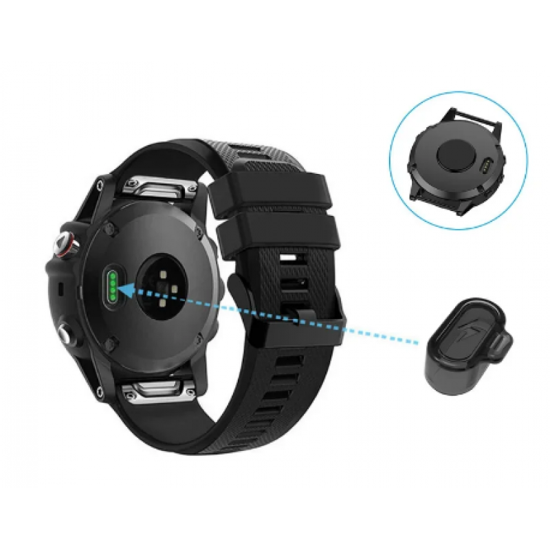 Силікована заглушка для захисту зарядного порта годинників Garmin / Чорний+Прозорий