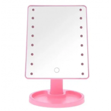 Дзеркало з підсвічуванням Led Mirror / Дзеркало для макіяжу з USB / Розове