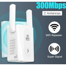 Репітер Wireless / Wi-Fi Підсилювач 300 Мбіт / Бездротовий Wi-Fi репітер з двома антенами / Білий