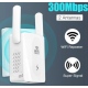 Репітер Wireless / Wi-Fi Підсилювач 300 Мбіт / Бездротовий Wi-Fi репітер з двома антенами / Білий