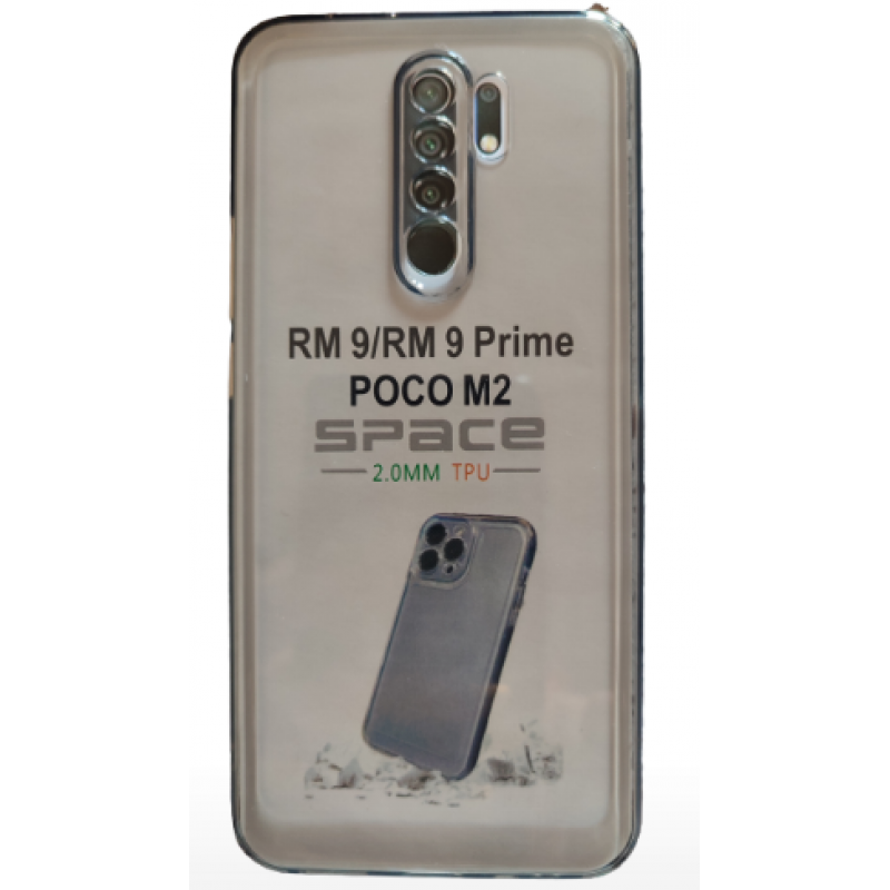 Силіконова накладка (бампер) для смартфона Xiaomi Redmi 9 / 9 Prime/ Poco M2 / Space TPU / Прозорий чорний
