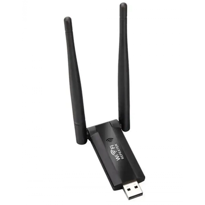 Репітер 9205 / Wi-Fi Підсилювач 300 Мбіт / Бездротовий Wi-Fi репітер з двома антенами / Чорний