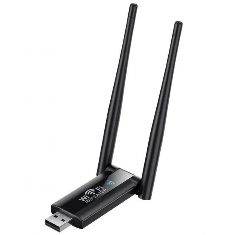 Репітер 9205 / Wi-Fi Підсилювач 300 Мбіт / Бездротовий Wi-Fi репітер з двома антенами / Чорний
