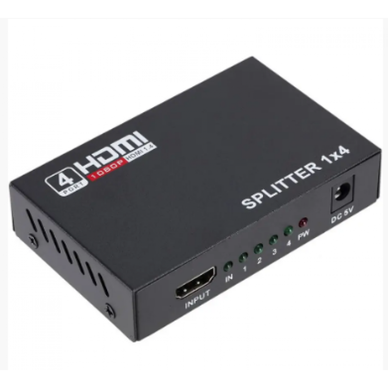 HDMI разветвитель на 4 порта HDMI SPLITTER 1 in 4 / Черный