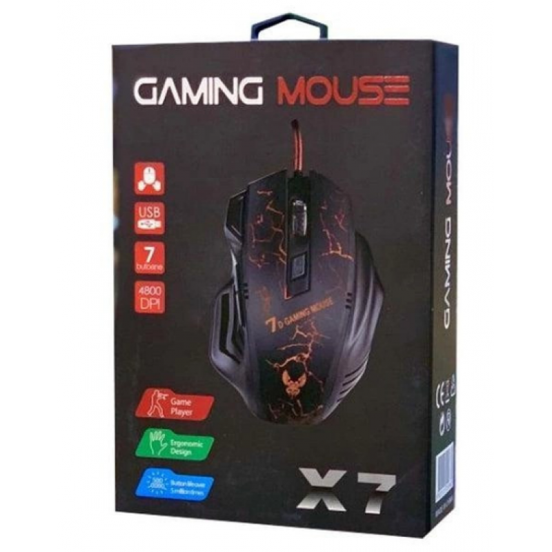 Провідна миша Gaming Mouse X7 з підсвічуванням / Комп'ютерна мишка провідна 1.5M / Чорний