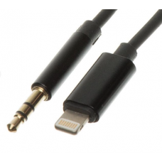 Перехідник кабель з Lightning на AUX аудіо 3.5 mm. / Нейлон / 1 метр /  Чорний