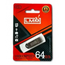 Флеш накопичувач USB на 64 гб / швидкість 2.0 "LMM" Fit series / Срібний