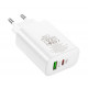 Зарядний блок живлення Borofone BN10 65W / 1USB+1Type-с 3.0 / Білий