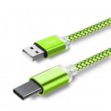 Кабель Type-C (9 мм.) - USB для захищених смартфонів 1 метр / Салатовий