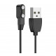 Магнитный фирменный USB кабель для зарядки смарт-часов Hoco Y7 Pro / 60 см / Черный