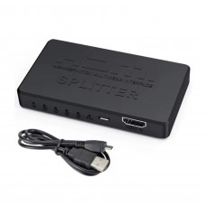 HDMI  mini розгалужувач 4K на 4 порти HDMI SPLITTER 1 in 4 / Чорний
