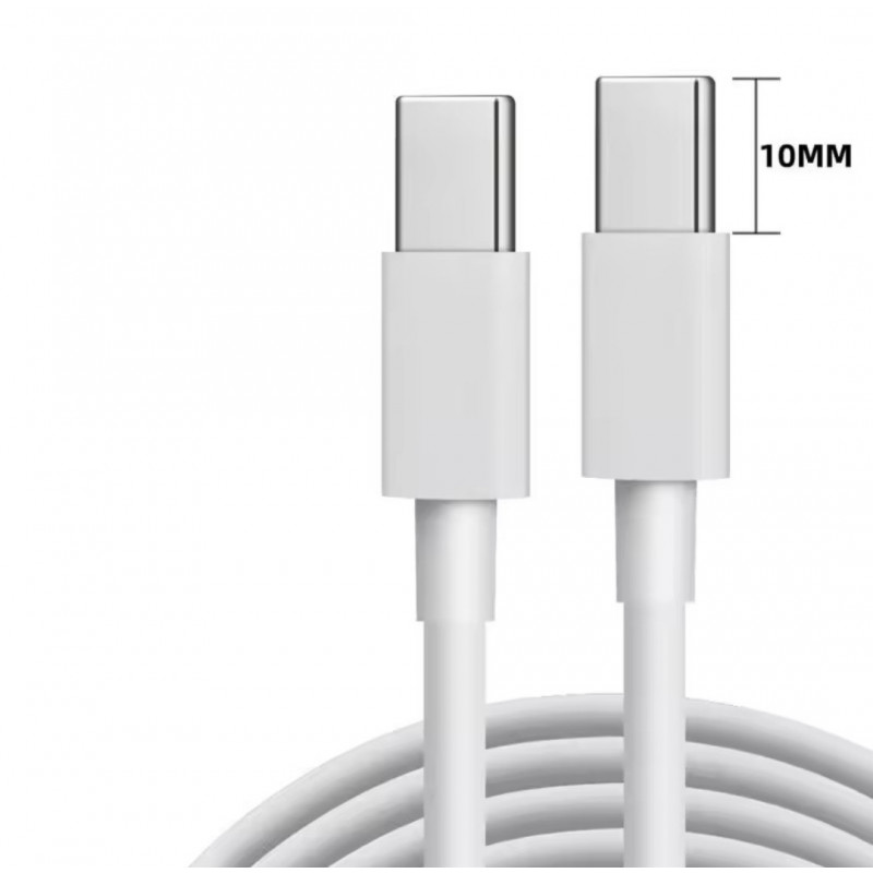 Кабель для захищених смартфонів (PD 30W) Type-C - Type-C (конектор 10 mm.) 1 метр \ Білий