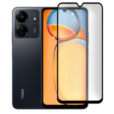 Захисне скло на смартфон Xiaomi Redmi 13C Повне покриття / Чорна рамка