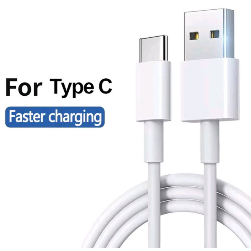 Кабель Type-c - USB  для швидкої зарядки смартфонів \ 1метр \ Білий