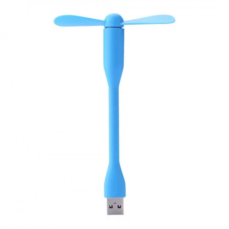 Міні вентилятор USB для комп'ютера Pover Bank / Блакитний