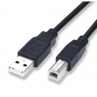 Кабель для принтера (сканера) USB 2.0 AM-BM / 30 см / Чорний
