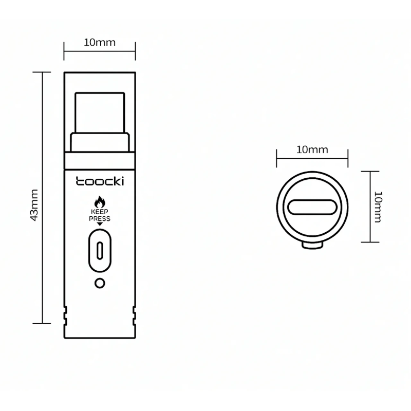 Электрозажигалка-брелок Toocki TG13 Type-C