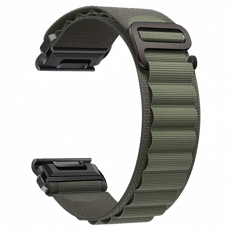 Нейлоновый ремешок для часов Garmin QuickFit 22 мм Fenix 8 47 мм / 7 / 6 / 5 / Forerunner / Epix, зеленый