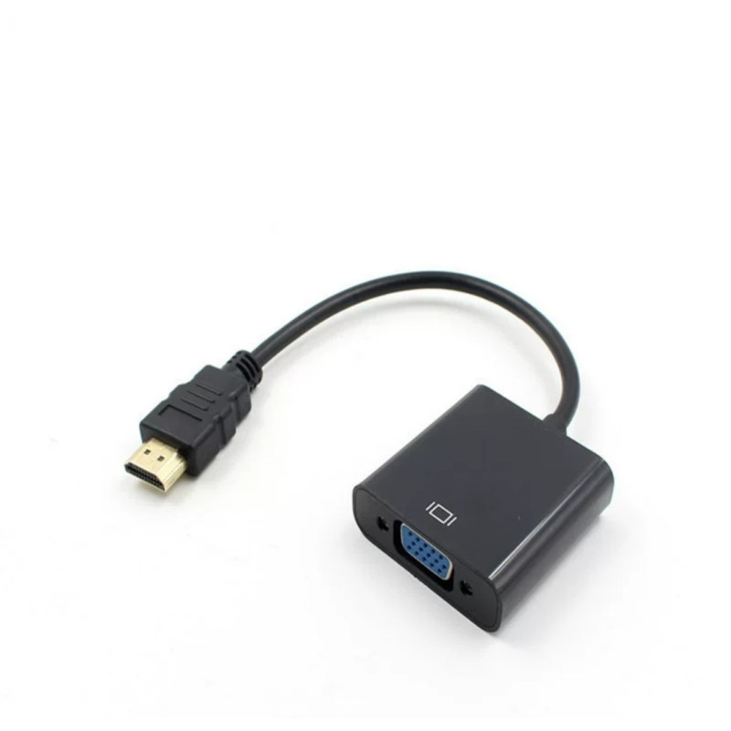 Кабель-переходник HDMI - VGA для передачи видео сигнала / 1080р / Черный