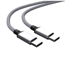 Нейлоновий кабель Type-c - Type-c для швидкої зарядки смартфонів (PD 60W) \ 50 см. \ Сірий