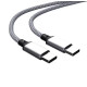 Нейлоновый кабель Type-c - Type-c для быстрой зарядки смартфонов (PD 60W)>50 см.> Серый
