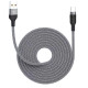 Нейлоновый кабель USB - Type-c для быстрой зарядки смартфонов \ 10 метров> Серый