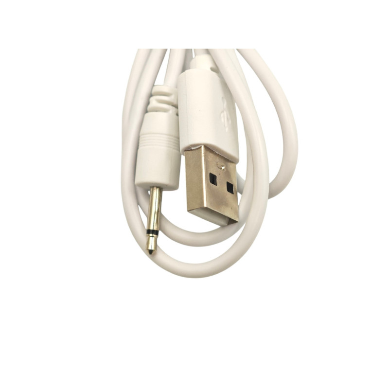 Зарядный кабель USB для вибро массажеров 2,5 мм (13 мм) / Белый