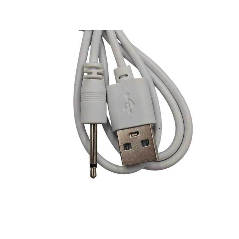 Зарядный кабель USB для вибро массажеров 2,5 мм (18 мм) / Белый