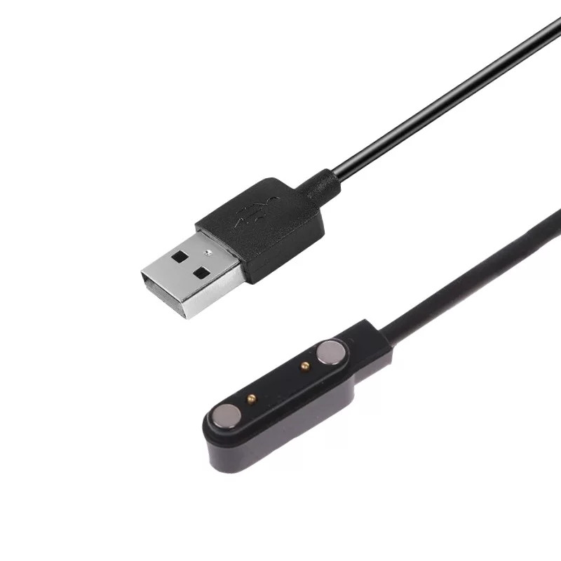 Магнітний USB кабель для годинника Wonlex KT12 на 2 конектора (7.62 мм) 60 см. Чорний