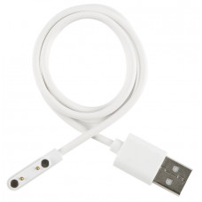 Магнітний USB кабель для годинників на 2 конектора (7.62 мм) 80 см. Білий