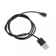Магнітний USB кабель для смарт-годинників DT99 на 2 конектора (2.84 мм) 80 см. Чорний