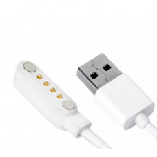 Магнітний USB кабель для дитячого смарт-годинника Q100 Q100S 50 см. / 4 конектора / Білий