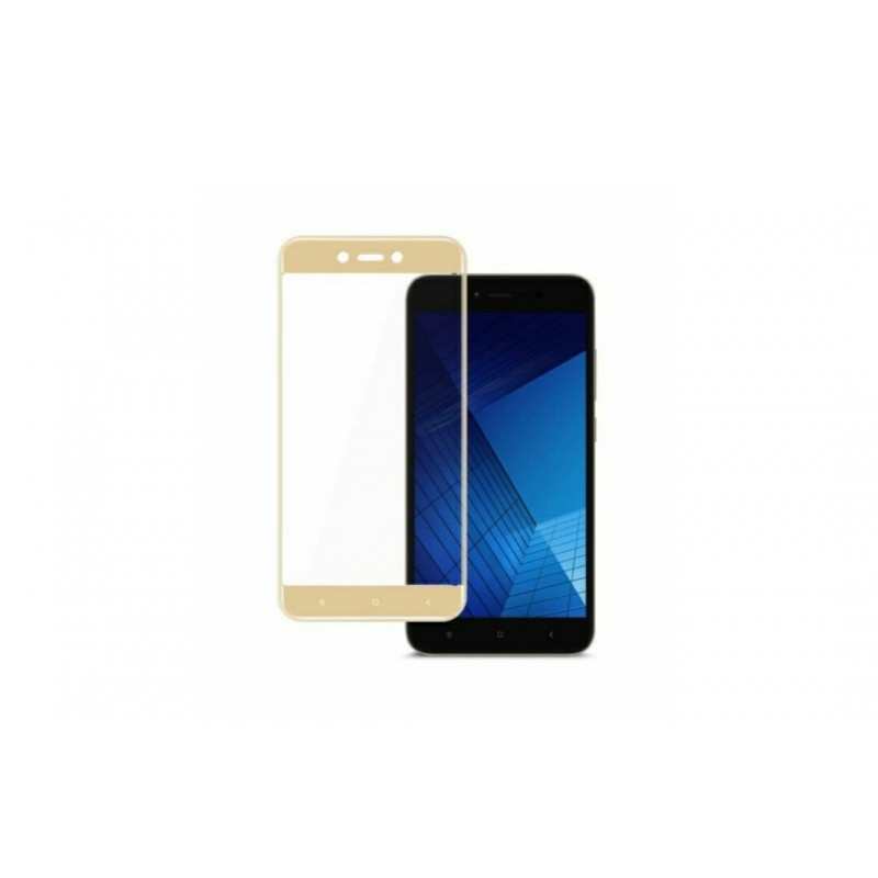 Загартоване захисне скло на Xiaomi Redmi 4X з золотою рамкою
