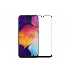 Загартоване захисне скло на Samsung Galaxy A50s / A507 з чорною рамкою
