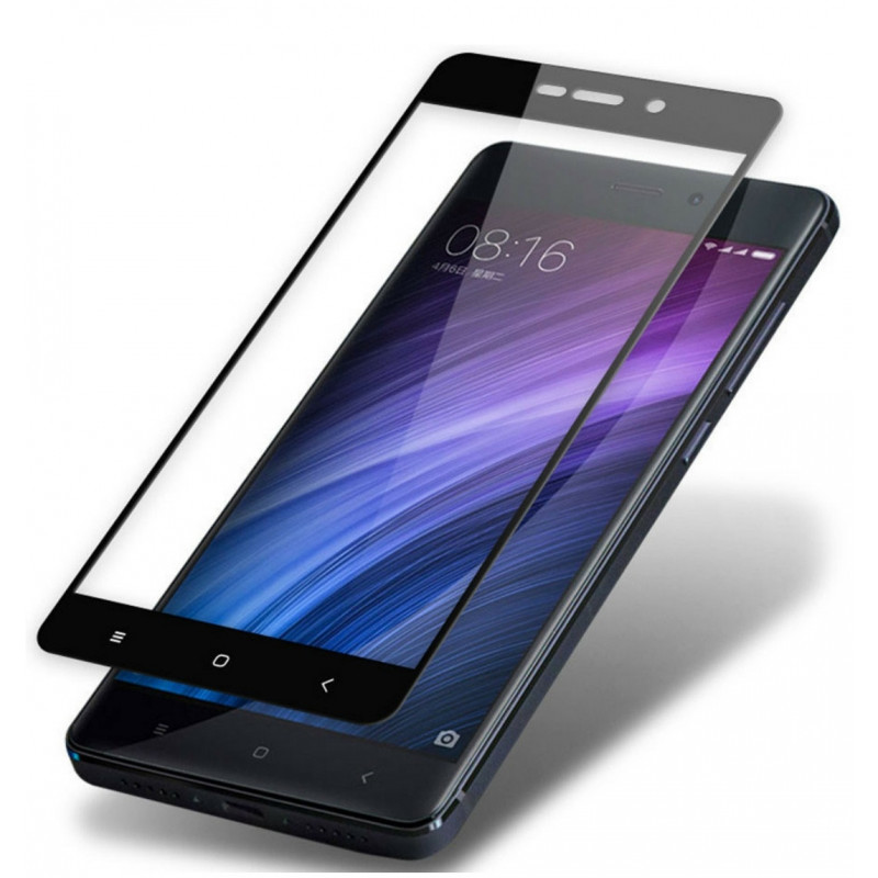 Загартоване захисне скло на Xiaomi Redmi 4A з чорною рамкою